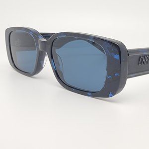 Christian Dior Wildior S2U 28B0 Blue Tortoise Frame Blue Lens Sunglasses 53mm